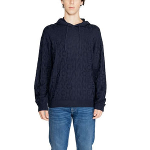 Armani Exchange blue hoodie – stylish and comfortable knitwear for Fall/Winter.