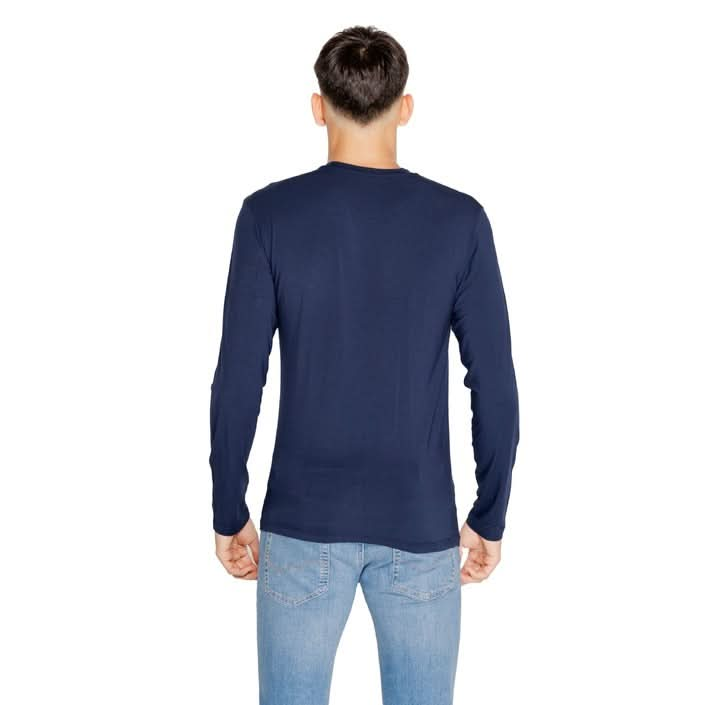 Emporio Armani Underwear T-shirt - Plain Blue Long Sleeve for Men