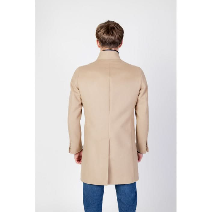 Mulish Beige Coat for Men - Durable Polyester-Versatile Blend