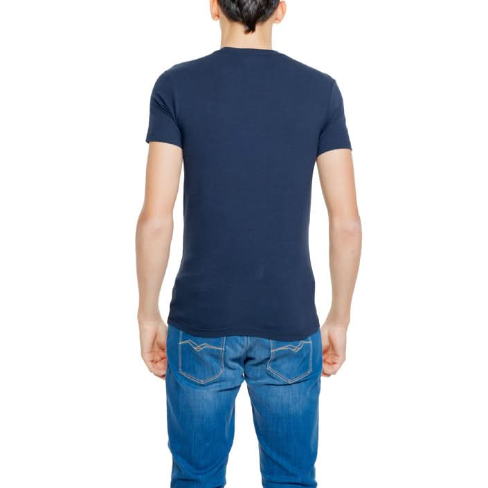 Emporio Armani Underwear Men’s Printed T-shirt in blue, slip-on style for Spring/Summer.