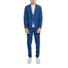 Mulish Men's Light Blue Suit - Front View with Lapel Collar and Tailored Fit