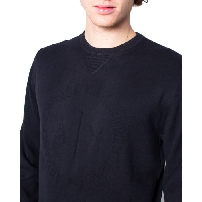 Armani Exchange classic black sweatshirt for men, made from 100% cotton with a simple, stylish design and long sleeves for a relaxed fit.