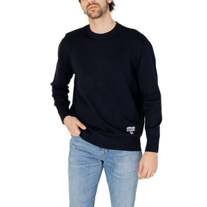 Armani Exchange blue knitwear – sleek, plain design with round neck for Spring/Summer.