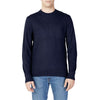 Armani Exchange blue knitwear – plain design with long sleeves and round neck, perfect for Fall/Winter