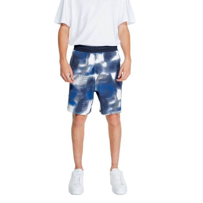 Armani Exchange men's blue printed shorts, perfect for partying in Ibiza. Trendy design with a comfortable fit.