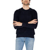 Armani Exchange blue knitwear for men, perfect for spring.