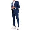 Mulish Men's Blue Suit - Front View with Tailored Fit and Button Fastening