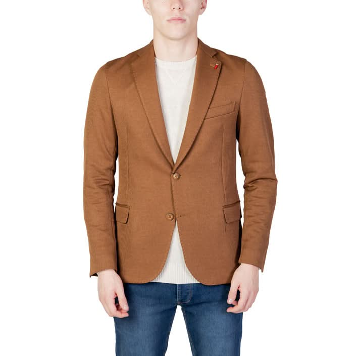 Mulish Men's Brown Blazer - Front View with Lapel Collar