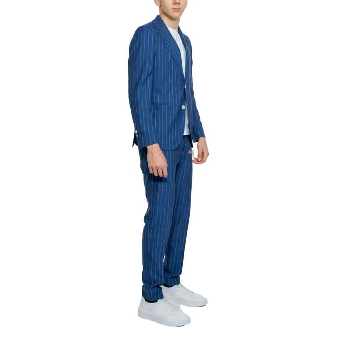 Mulish Light Blue Suit for Men - Lightweight Fabric with Front and Back Pockets