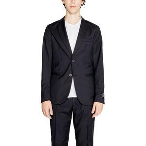 Armani Exchange Men’s Black Blazer – Sophisticated Fall/Winter essential with a tailored fit, crafted from a premium polyester, viscose, and lycra blend.