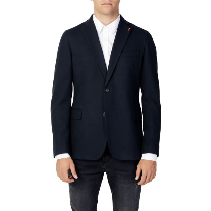 Mulish Men's Black Blazer - Luxurious Blend of Polyester, Viscose, and Lycra