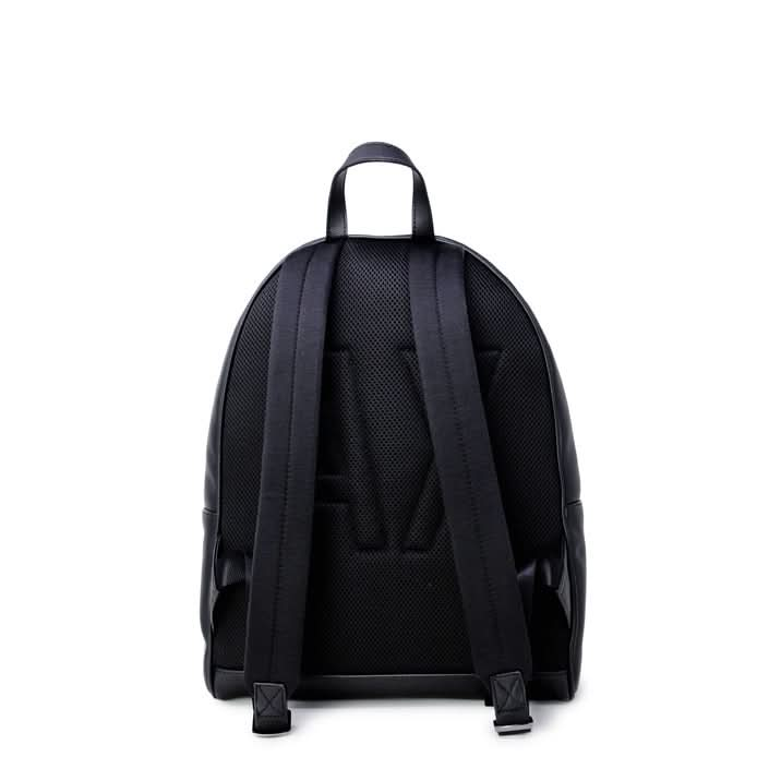 Affordable Armani Exchange Men's Black Rucksack, 100% polyester, 39x30x14 cm, with zip pockets. Durable and stylish everyday bag available at Poshbro.