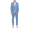 Mulish Men's Light Blue Suit - Front View with Lapel Collar and Tailored Fit