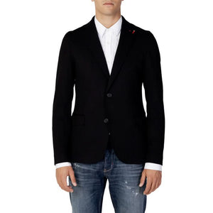 Mulish Men's Black Blazer - Front View with Lapel Collar