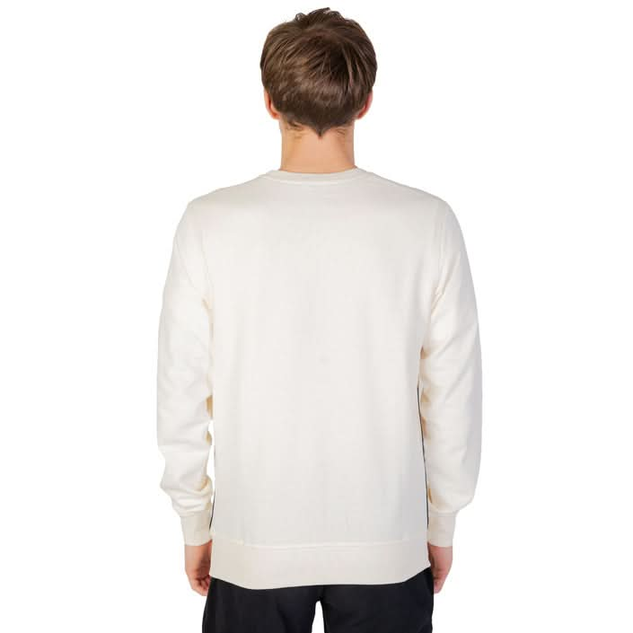 Backside: Emporio Armani Men's White Printed Sweatshirt - Round Neck Design