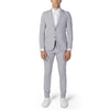 Mulish Men's Grey Cotton Suit - Front View with Lapel Collar and Tailored Fit