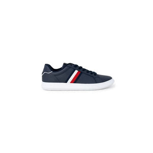 Tommy Hilfiger Men’s Blue Leather Sneakers with lace-up fastening, made from premium materials.