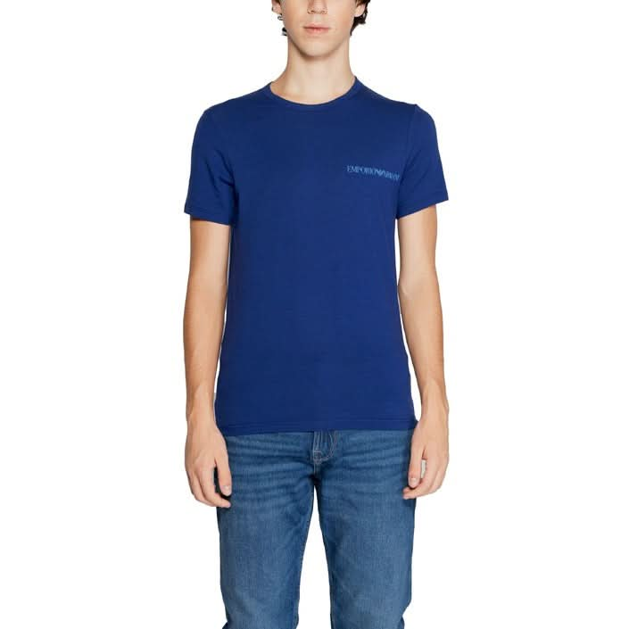 Emporio Armani Underwear Men's Blue Cotton T-shirt - Short Sleeve