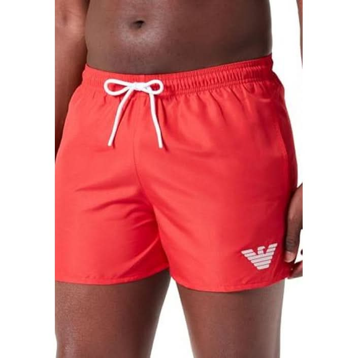 Fire-red Emporio Armani Underwear Swim Shorts - Designer Black Swimwear