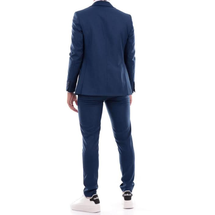 Mulish Men's Elegant Blue Suit - Classic Design with Front Pockets