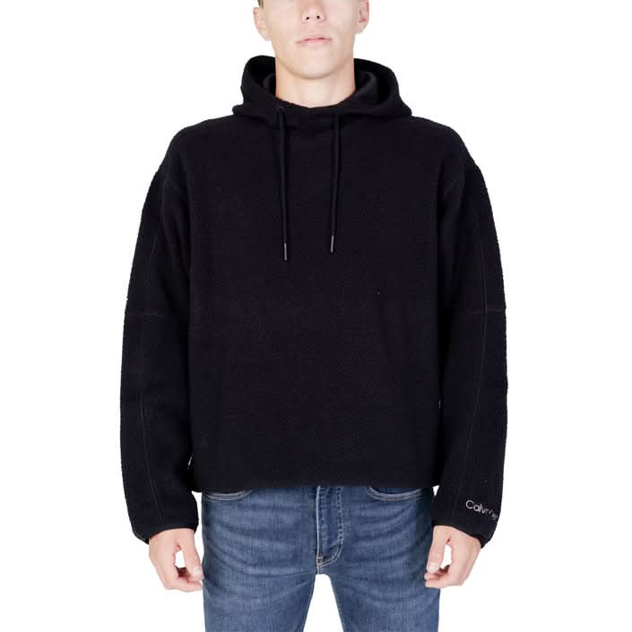 Calvin Klein Sport Men's Black Hooded Sweatshirt - Front View
