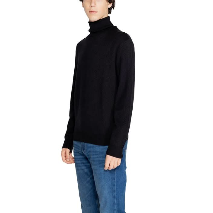 Armani Exchange Black Knitwear: A Modern Turtleneck for the Fashion-Forward Man in London