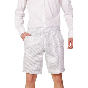 Armani Exchange men's white shorts with a geometric pattern, crafted from 100% cotton for comfortable and stylish Spring/Summer wear.