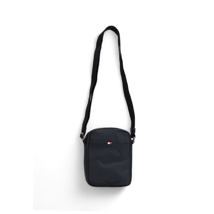 Black Tommy Hilfiger Printed Shoulder Bag made from polyester and polyurethane.