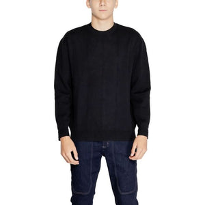 Armani Exchange Men's Black Checked Knitwear – Modern round neck sweater with long sleeves and a stylish checked pattern