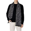 Armani Exchange black printed scarf – sophisticated and warm with a sleek pattern, perfect for Fall/Winter.
