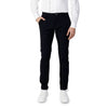 Premium blue Armani Exchange trousers for men with zip and button fastening.