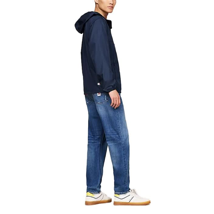 Tommy Hilfiger Men’s Blue Jacket with long sleeves and hood, ideal for outdoor activities.