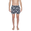 Emporio Armani Underwear Men's Black Printed Swim Shorts - Laced Design