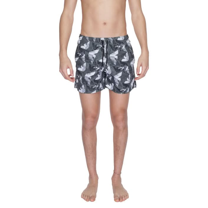 Emporio Armani Underwear Men's Black Printed Swim Shorts - Laced Design