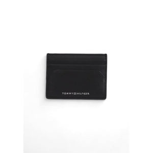 Tommy Hilfiger Men’s Black Leather Wallet with sleek plain design, made from premium leather.
