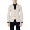 Mulish Men's Beige Blazer - Front View with Lapel Collar