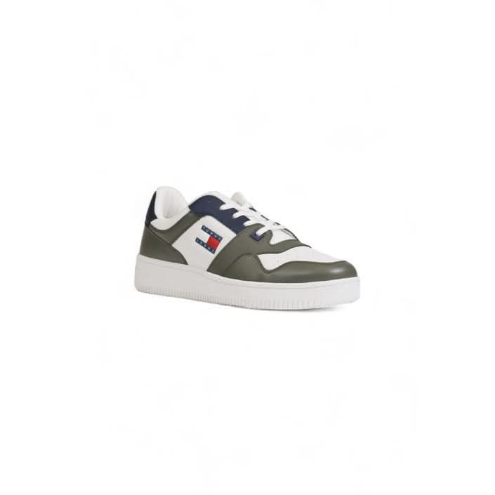 Tommy Hilfiger Men’s Sneakers in green, made from premium leather and polyurethane blend.