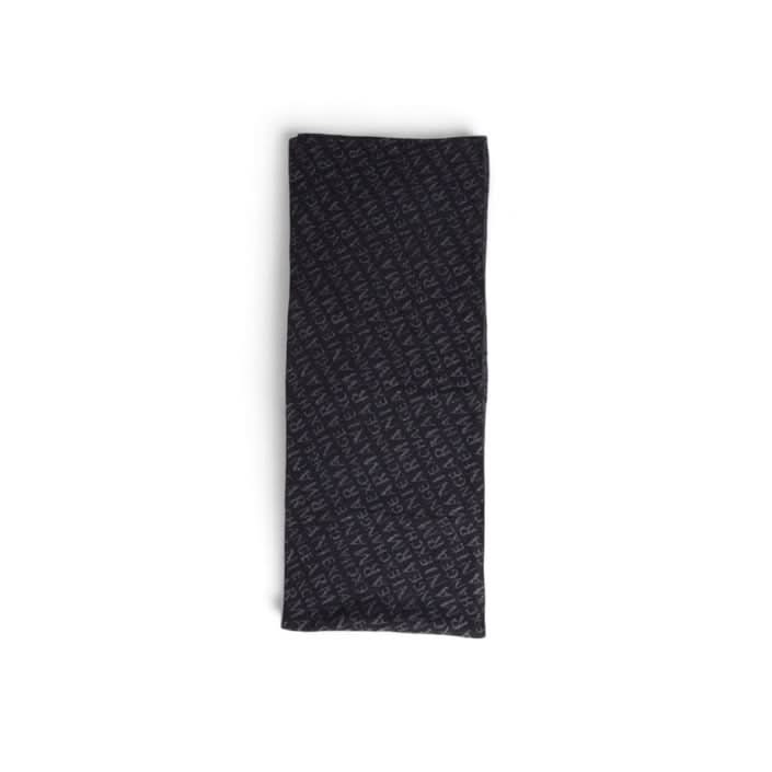 Sophisticated grey printed scarf by Armani Exchange – soft acrylic and wool blend for cozy Fall/Winter wear.