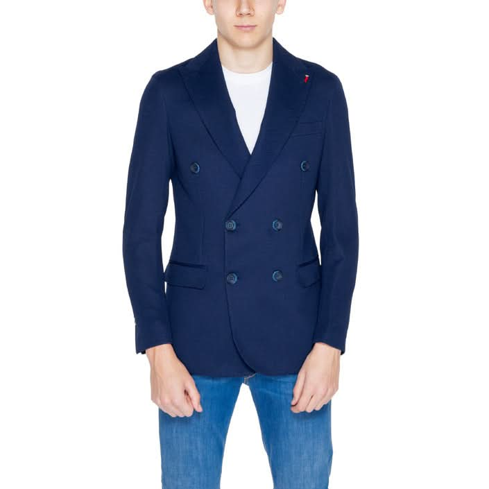 Mulish Men's Blue Blazer - Front View with Lapel Collar