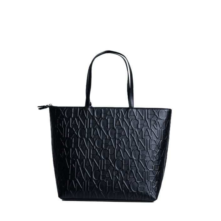 Armani Exchange Women's Black Printed Handbag, 100% polyurethane. Stylish Fall/Winter accessory for successful modern women. Spacious and chic, available at Poshbro