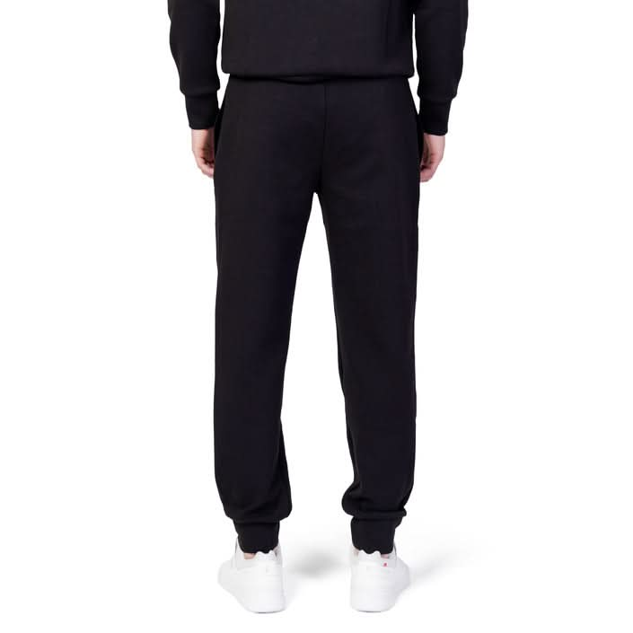 Sustainable Armani trousers for men - Black, with a blend of elastane and polyester, offering high-end style and comfort for the season.