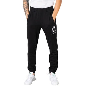 Armani Exchange black trousers for men - tailored with lace fastening