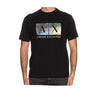 Armani Exchange black printed T-shirt for men, featuring a bold design and short sleeves, perfect for Spring/Summer fashion.