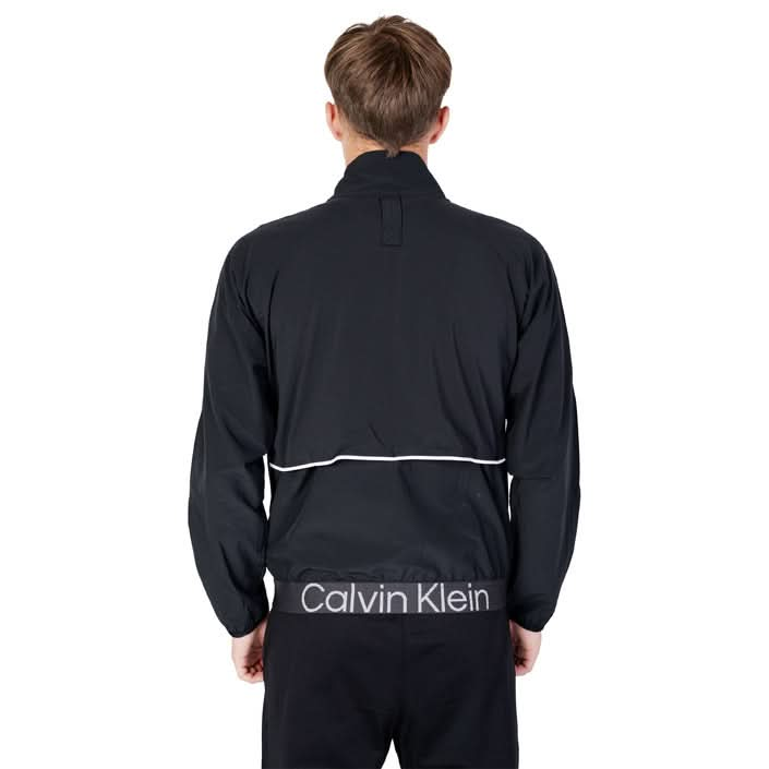 Calvin Klein Sport Men's Plain Black Zip Sweatshirt - Long Sleeves