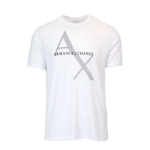 White T-shirt from Armani Exchange with a unique print, designed for comfort and style during the fall and winter seasons.