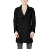 Mulish Men's Black Coat - Front View with Lapel Collar and V-neckline