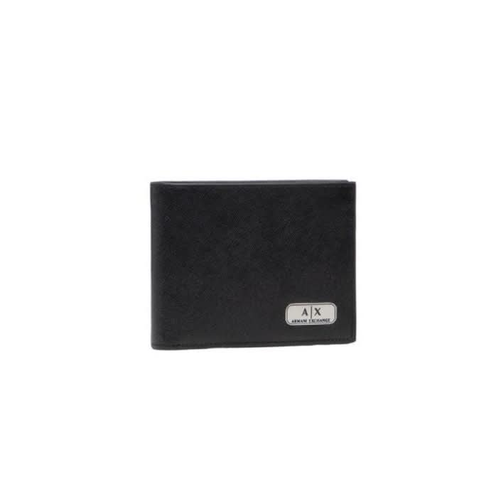 Armani Exchange black leather wallet best price