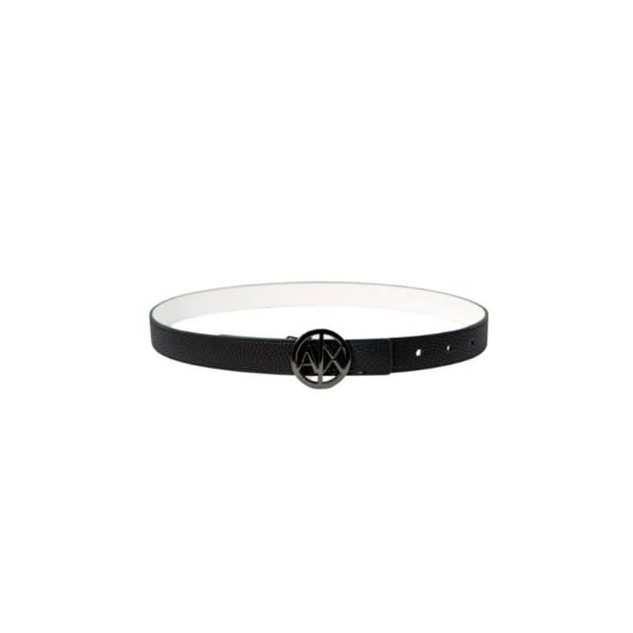 Armani Exchange women’s black belt, buckle and bow fastening, 100% polyester, chic Spring/Summer accessory, stylish women’s fashion. Shop the best Armani deals at Poshbro.