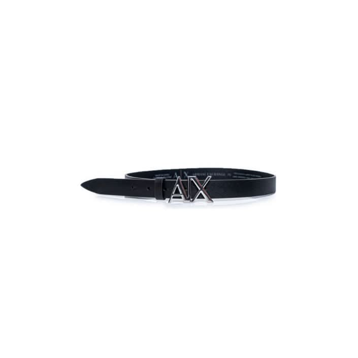 Armani Exchange women’s black leather belt, elegant buckle and bow design, crafted from premium leather and polyurethane. The perfect luxury accessory for a sophisticated Fall/Winter look. Shop exclusive styles for women at Poshbro.