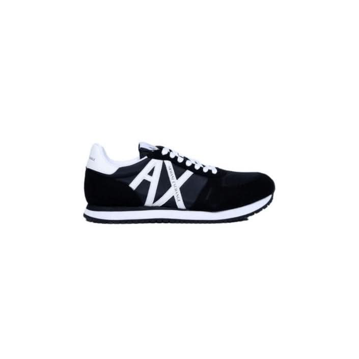 Armani Exchange men’s black sneakers, bold print with laces, sporty style, perfect for elevating your Fall/Winter wardrobe.






